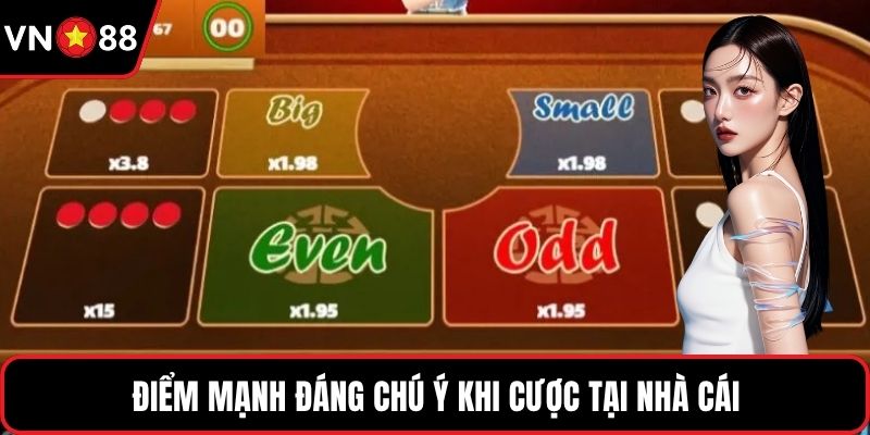 Điểm mạnh đáng chú ý khi cược tại nhà cái